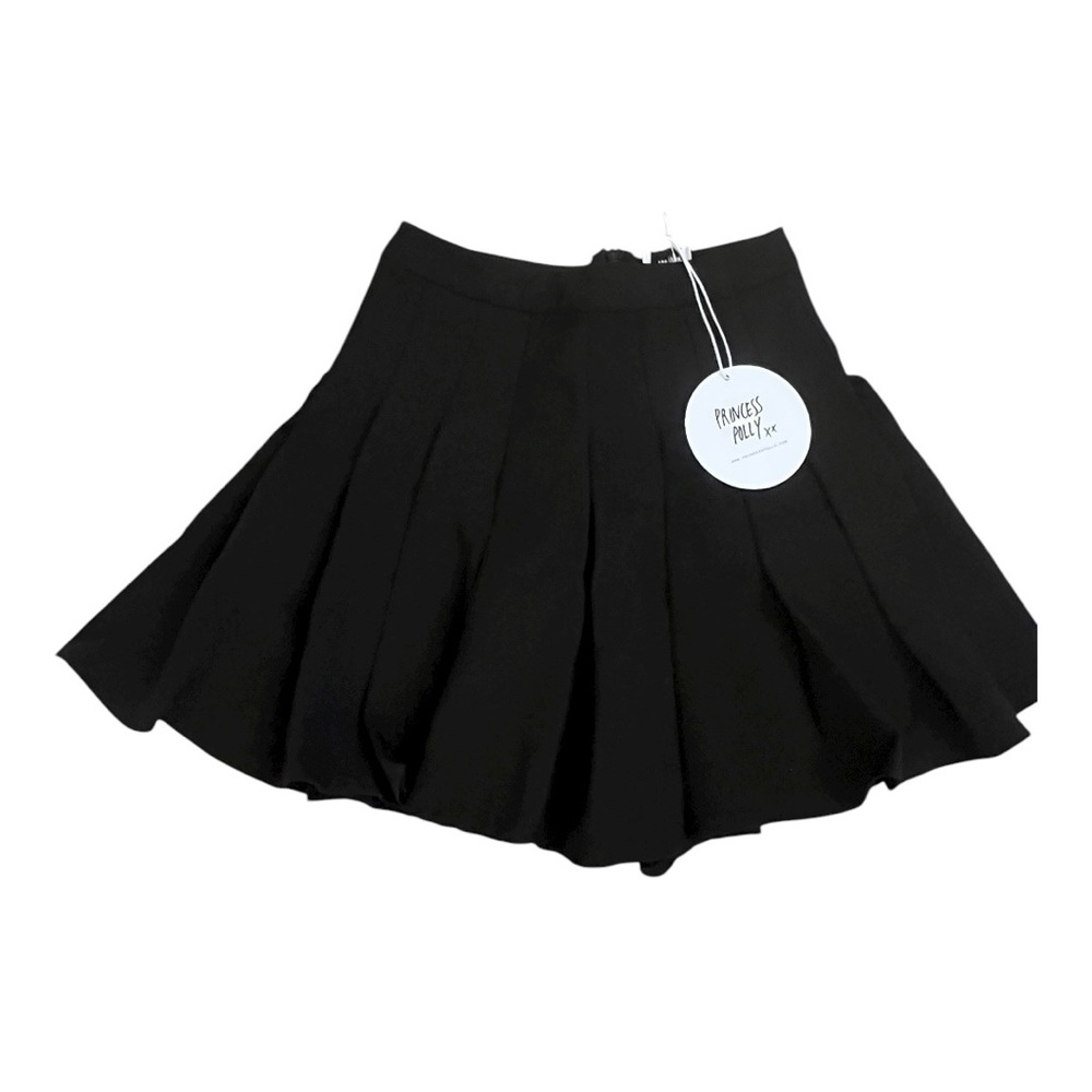 Princess Polly Black Lucid Pleated Tennis Mini‎ Skirt Size 2 NWT